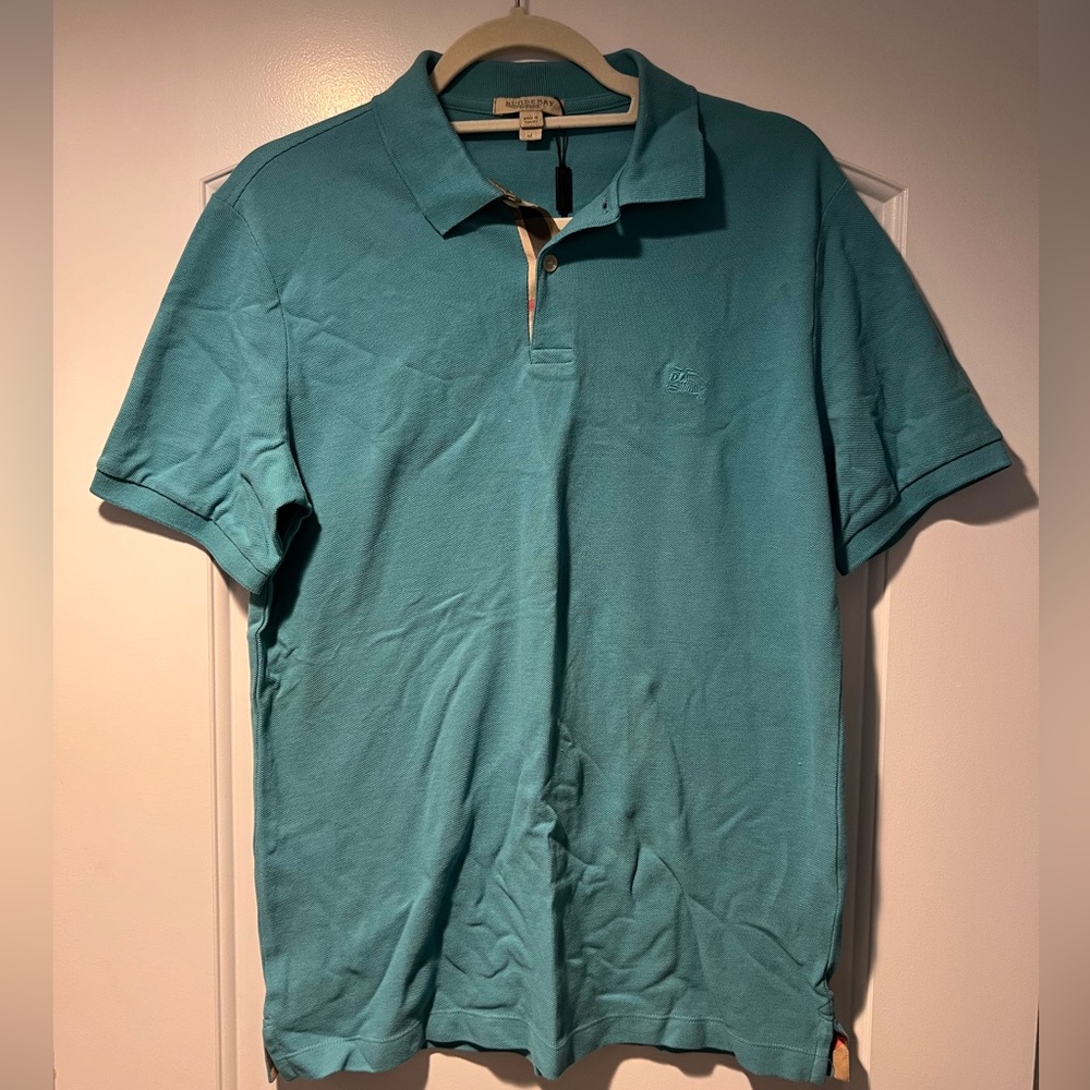 Burberry Men’s Polo in Teal